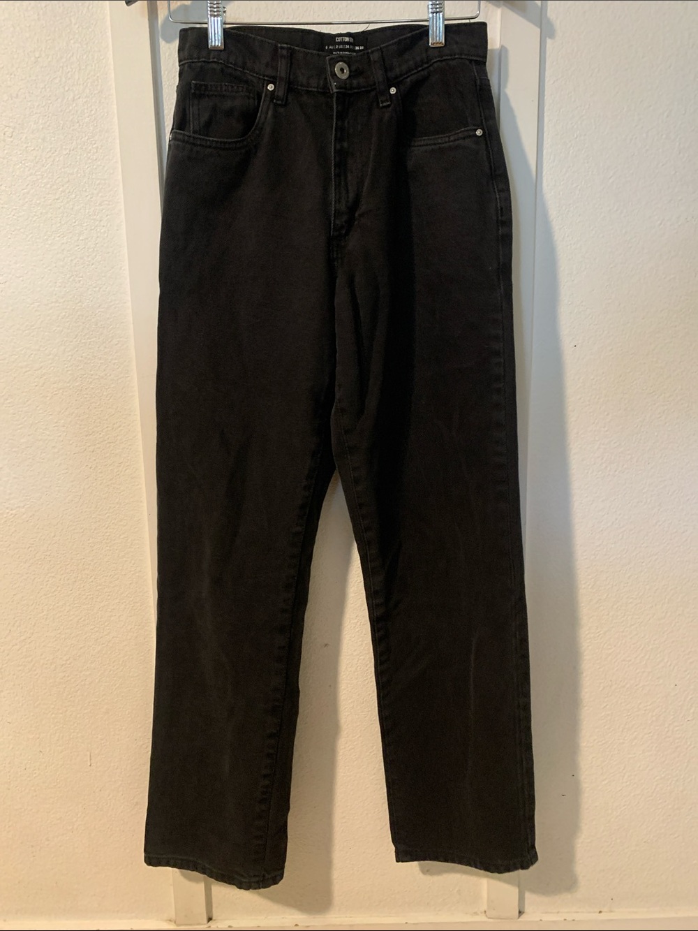 Cotton On Black Baggy Straight-Leg Jeans